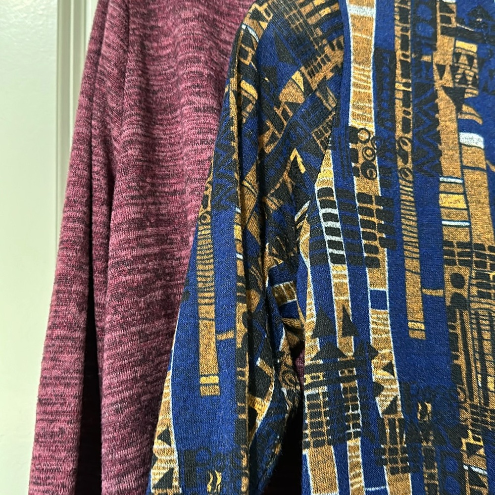 Two LulaRoe Sarah Long Sweater/kimonos both size medium